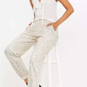NWT PS silver sequin jogger pants